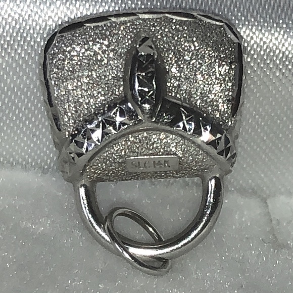 Solid 14K White Gold Purse Handbag Bag Purse Pendant Charm for Necklace Bracelet - Picture 8 of 13